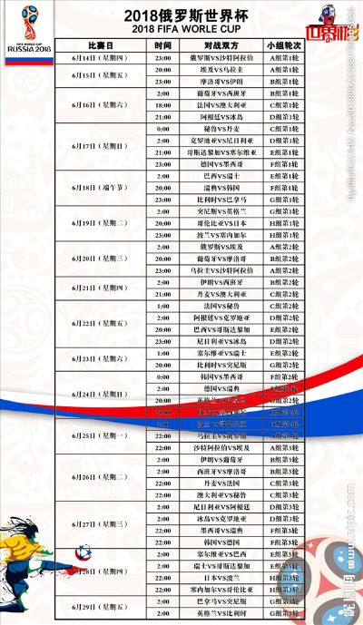 2018世界杯时间表及比赛场次安排-第2张图片-www.211178.com_果博福布斯